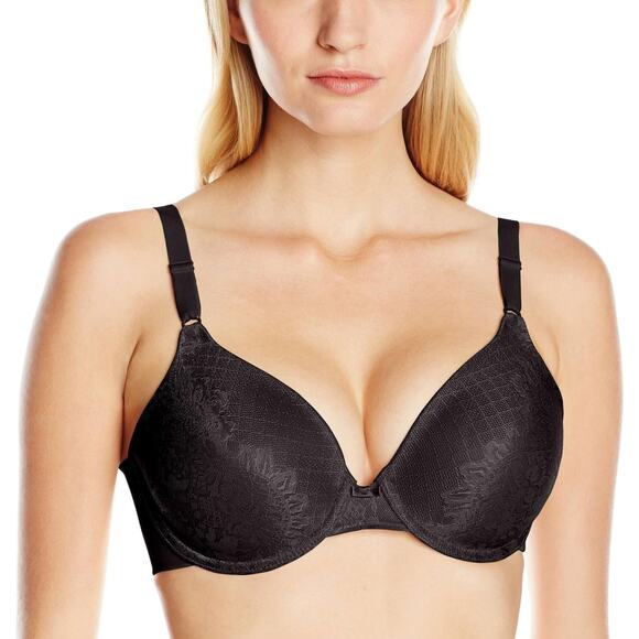 Vanity Fair Beauty Back Black Floral Lace Full Coverage Underwire Bra Size 36C - Picture 1 of 5